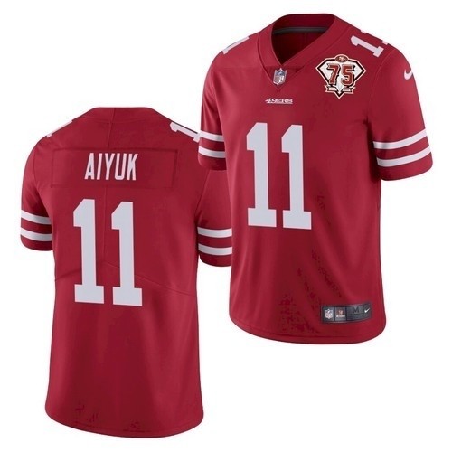 Nike 49ers #11 Brandon Aiyuk Red 75th Anniversary Vapor Untouchable Limited Jersey