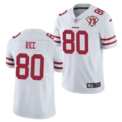 Nike 49ers #80 Jerry Rice White 75th Anniversary Vapor Untouchable Limited Jersey