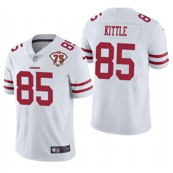 Nike 49ers #85 George Kittle White 75th Anniversary Vapor Untouchable Limited Jersey