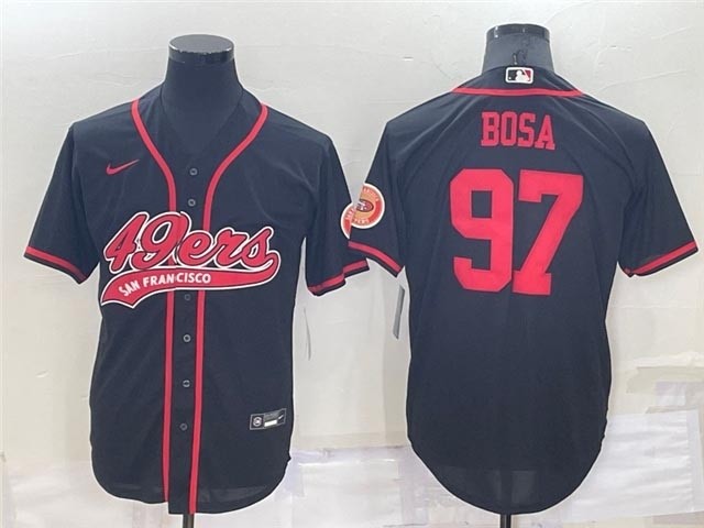 San Francisco 49ers #97 Nick Bosa Black Baseball Cool Base Jersey