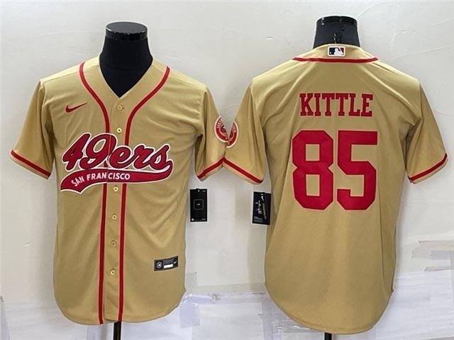 NFL San Francisco 49ers #85 George Kittle Gold Baseball Cool Base Jersey