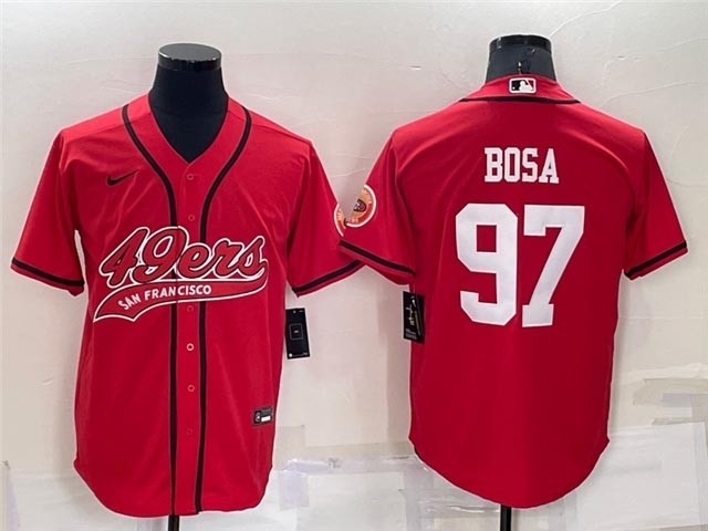 NFL San Francisco 49ers #97 Nick Bosa Red Baseball Cool Base Jersey