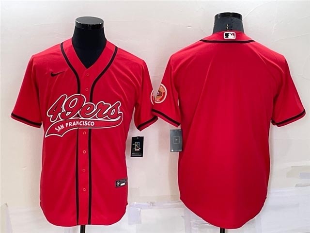 NFL San Francisco 49ers Blank Red Baseball Cool Base Team Jersey