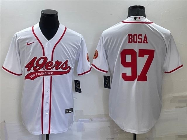 NFL San Francisco 49ers #97 Nick Bosa White Baseball Cool Base Jersey