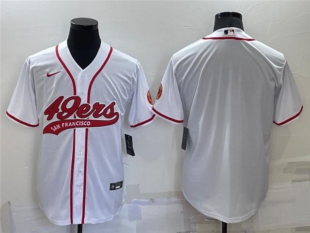 NFL San Francisco 49ers Blank White Baseball Cool Base Team Jersey