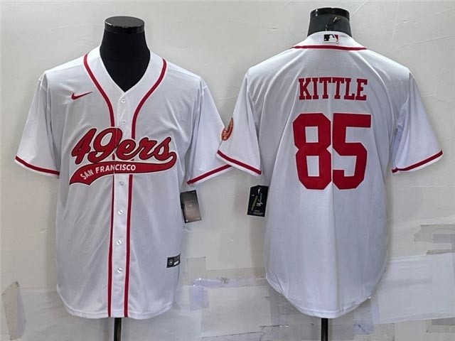 NFL San Francisco 49ers #85 George Kittle White Baseball Cool Base Jersey