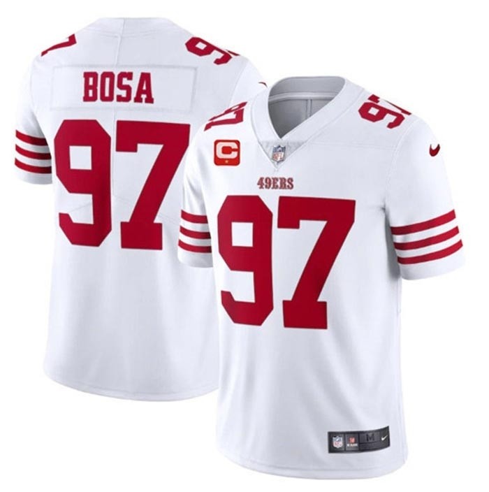 Men's San Francisco 49ers #97 Nike Bosa 2022 White With 1-Star C Patch Vapor Untouchable Limited Stitched Football Jersey