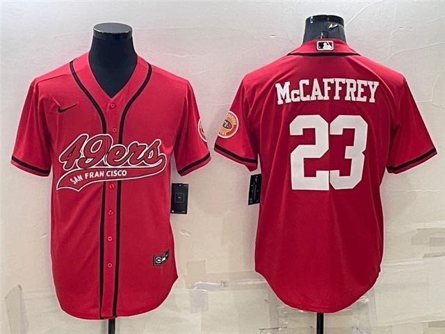 Men's San Francisco 49ers #23 Christian McCaffrey Red Baseball Cool Base Jersey