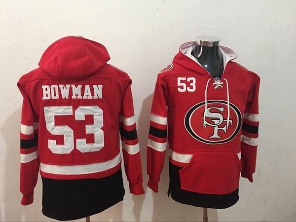 NFL San Francisco 49ers #53 NaVorro Bowman Red All Stitched Hooded Sweatshirt