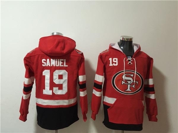 Men's San Francisco 49ers #19 Deebo Samuel Red Black Ageless Must-Have Lace-Up Pullover Hoodie