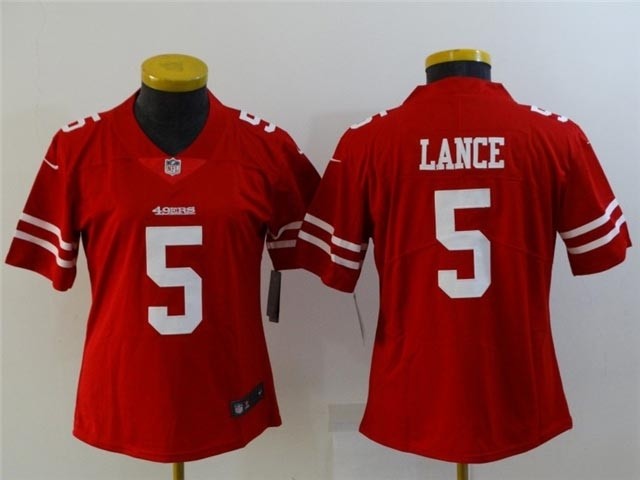 Women San Francisco 49ers #5 Trey Lance Red Vapor Limited Jersey