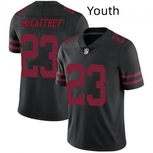 Youth NFL San Francisco 49ers #23 Christian McCaffrey Black Vapor Untouchable Limited Stitched Jersey