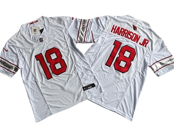 Men's Arizona Cardinals #18 Marvin Harrison Jr. White Vapor F.U.S.E. Limited Jersey