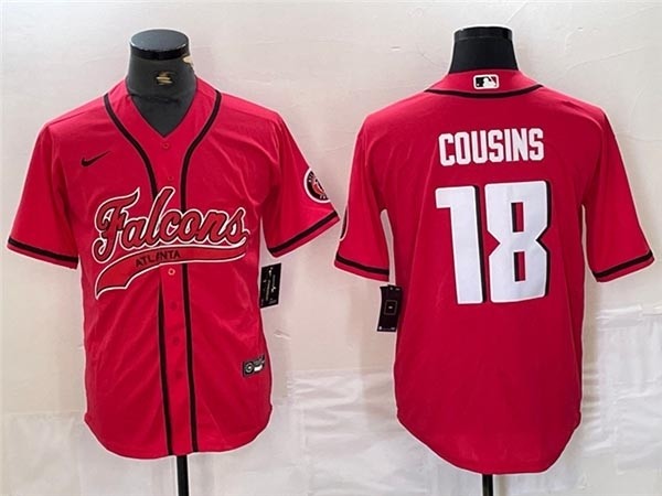 Men's Atlanta Falcons #18 Kirk Cousins Red Baseball Cool Base Jersey