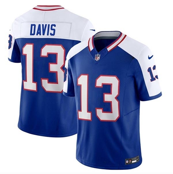 Men's Buffalo Bills #13 Gabe Davis Blue White 2023 F.U.S.E. Throwback Vapor Untouchable Limited Stitched Jersey