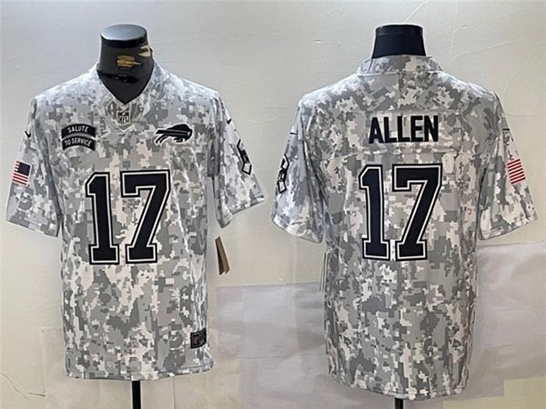 Men's Buffalo Bills #17 Josh Allen Arctic Camo 2024 Salute To Service Limited Jersey