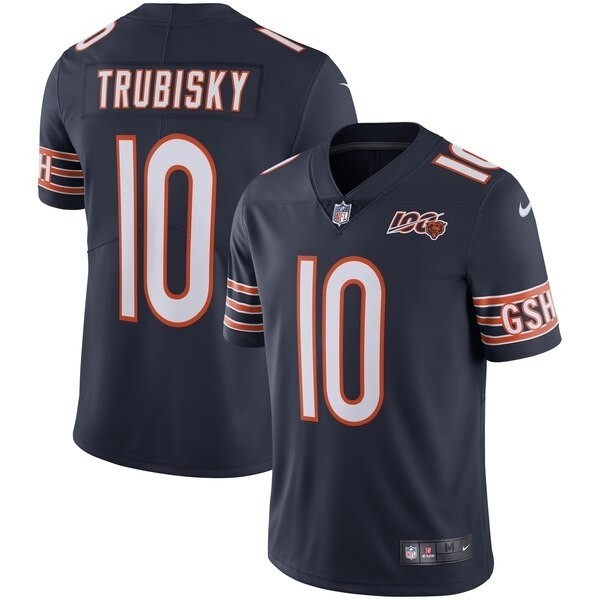 NFL Bears Truubisky #10 navy 100th Vapor Untouchable Limited Jersey