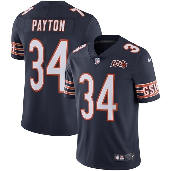 NFL Bears Walter Payton #34 navy 100th Vapor Untouchable Limited Jersey