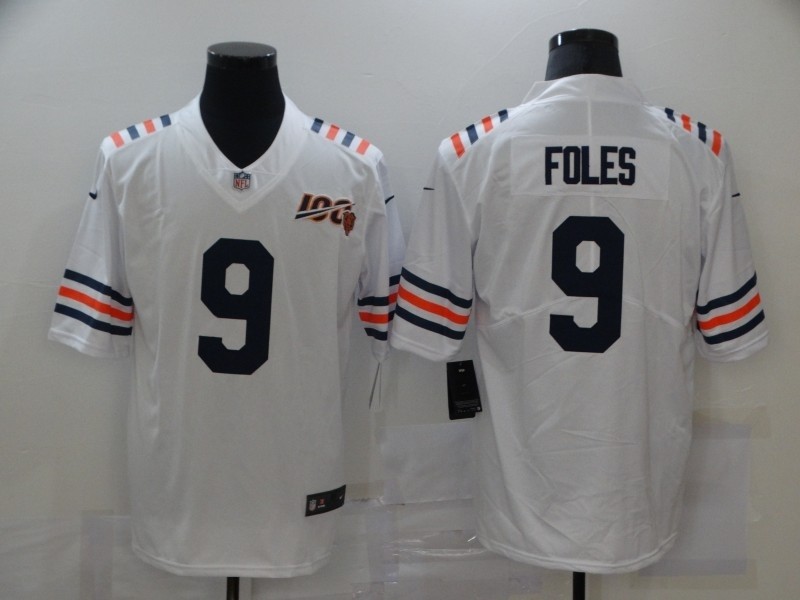 Men's Chicago Bears Nick Foles #9 White 100 Classic Vapor Untouchable Limited Jersey