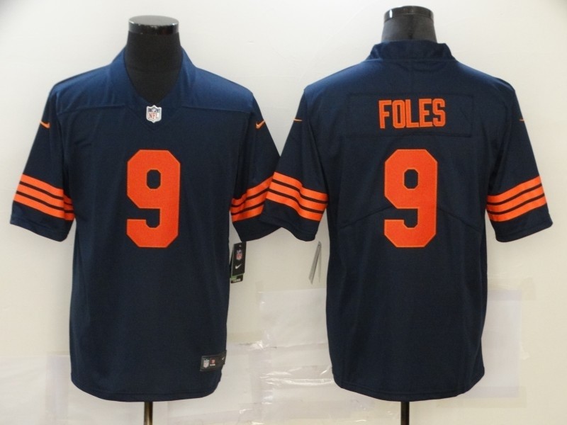 Nike Bears #9 Nick Foles Navy with Orange number Vapor Untouchable Limited Jersey