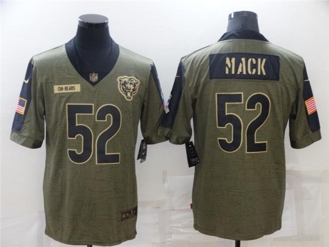 Chicago Bears #52 Khalil Mack 2021 Olive Salute To Service Limited Jersey