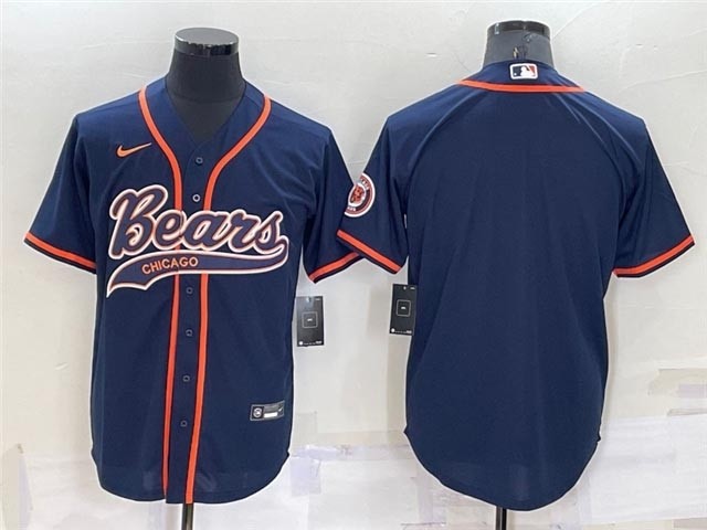 NFL Chicago Bears Blank Navy Baseball Cool Base Team Jersey