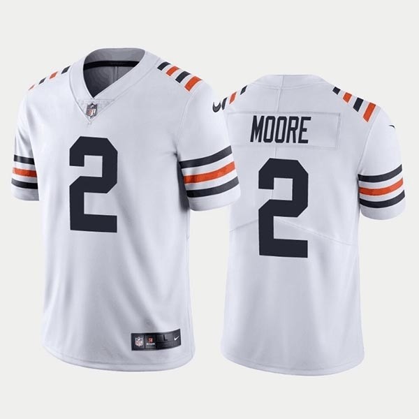 Men's Chicago Bears #2 D.J. Moore White 100 Classic Vapor untouchable Limited Stitched Jersey