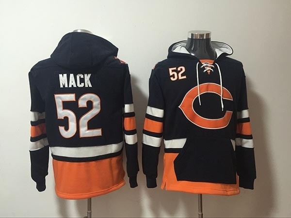 NFL Chicago Bears #52 Khalil Mack Navy Blue All Stitched Hooded Sweatshirt