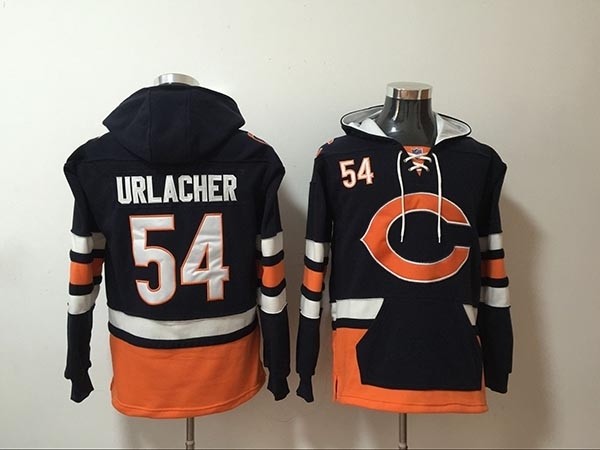 NFL Chicago Bears #54 Brian Urlacher Navy Blue All Stitched Hooded Sweatshirt