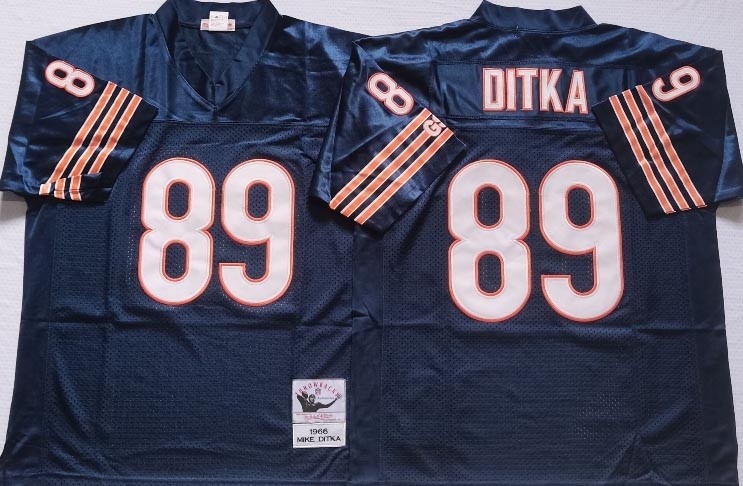 NFL Throwback Chicago Bears #89 Mike Ditka Navy Mitchell & Ness jersey