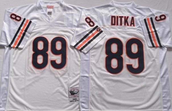 NFL Throwback Chicago Bears #89 Mike Ditka White Mitchell & Ness jersey