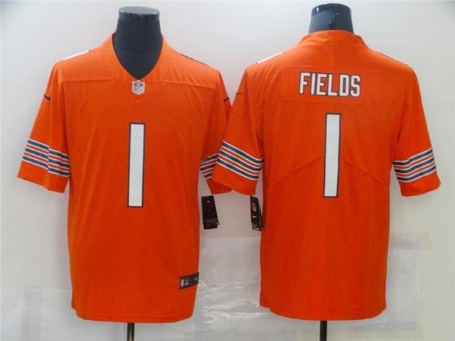 Youth Chicago Bears #1 Justin Fields Orange Vapor Limited Jersey