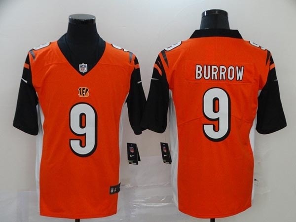 NFL Bengals #9 Joe Burrow orange Vapor Untouchable Limited Jersey