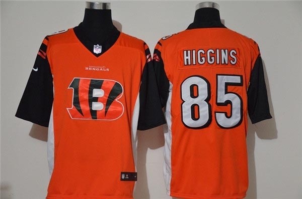 Nike Bengals #85 Tee Higgins Orange Team Big Logo Vapor Untouchable Limited Jersey