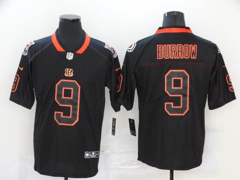 NFL Bengals #9 Joe Burrow Black Shadow Legend Limited Jersey