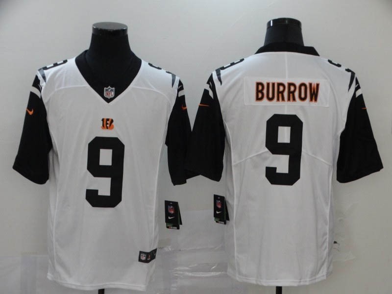 NFL Cincinnati Bengals #9 Joe Burrow Color Rush White Football Jers