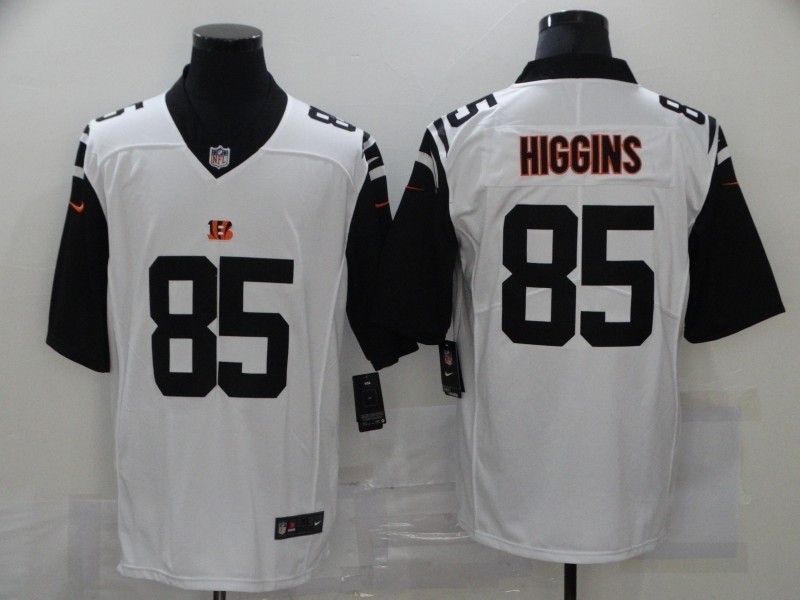 Nike Bengals #85 Tee Higgins White Stitched NFL Limited Rush Jersey