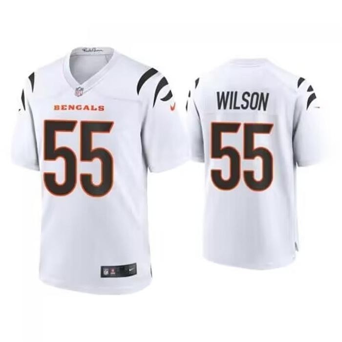 Men's Cincinnati Bengals #55 Logan Wilson White Stitched Game Jersey