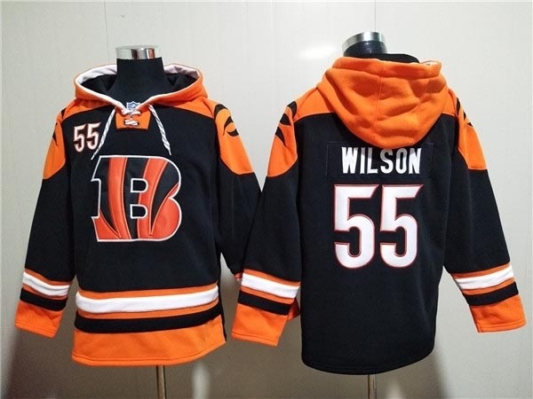 Men's Cincinnati Bengals #55 Logan Wilson Orange Black Ageless Must-Have Lace-Up Pullover Hoodie