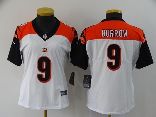 Women Nike Bengals #9 Joe Burrow White Women 2020 NFL Draft First Round Pick Vapor Untouchable Limited Jersey