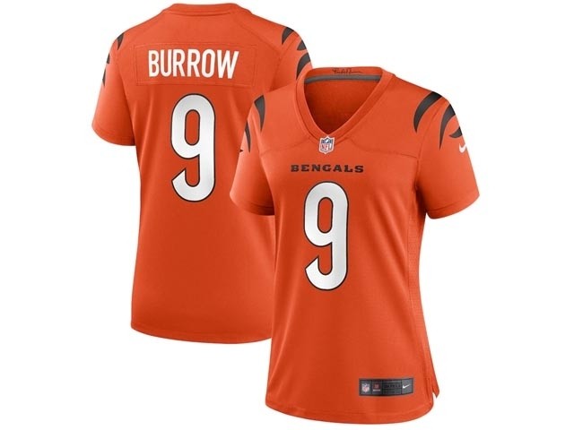 Women's Cincinnati Bengals #9 Joe Burrow Orange Vapor Limited Jersey