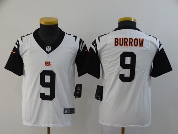 Youth Nike Bengals #9 Joe Burrow Black 2020 NFL Draft First Round Pick Color Rush Limited Jersey