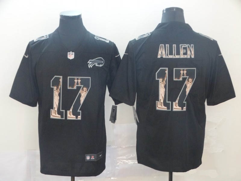 NFL Buffalo Bills Josh Allen #17 Black Statue Of Liberty Limited Jersey