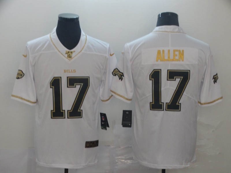 NFL Buffalo Bills Josh Allen #17 White Gold Vapor Untouchable Limited Jersey