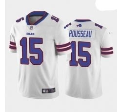 Men's Buffalo Bills #15 Gregory Rousseau White Blue 2021 NFL Draft Vapor Limited Jersey