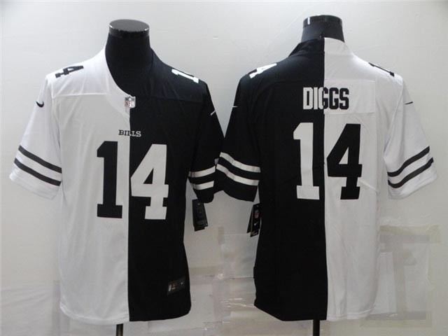 Buffalo Bills #14 Stefon Diggs Split Black-White Vapor Limited Jersey