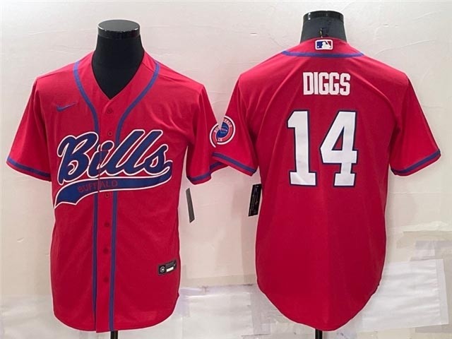 Buffalo Bills #14 Stefon Diggs Red Baseball Cool Base Jersey