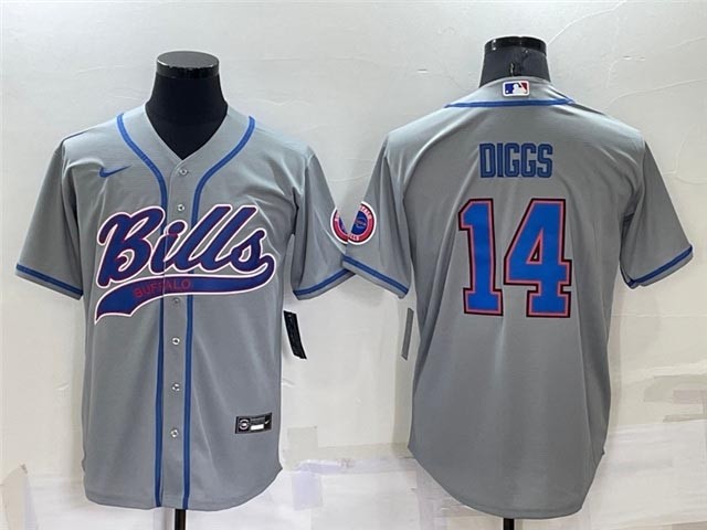 NFL Buffalo Bills #14 Stefon Diggs Gray Baseball Cool Base Jersey