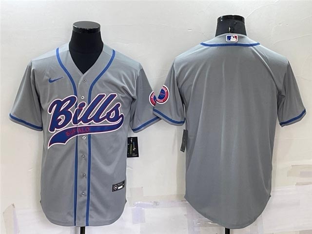 NFL Buffalo Bills Blank Gray Baseball Cool Base Team Jersey