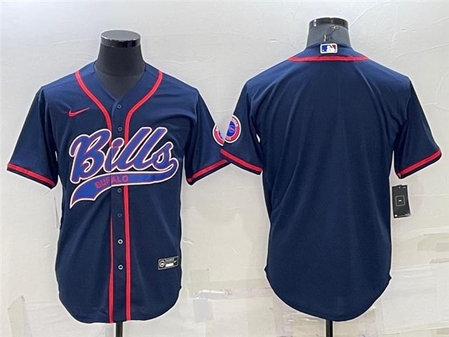 NFL Buffalo Bills Navy Blank Baseball Cool Base Team Jersey